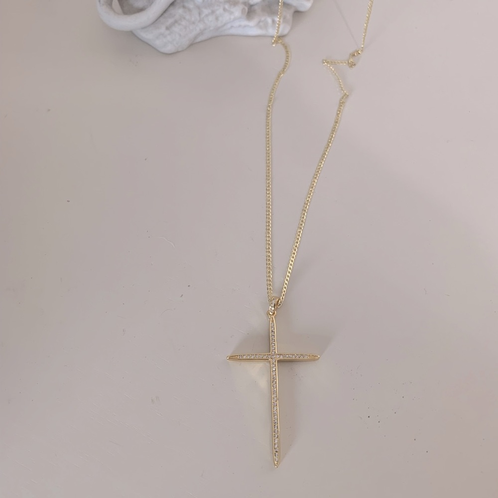 Large Cross Necklace | 14k Gold Filled - Picture 3 of 6